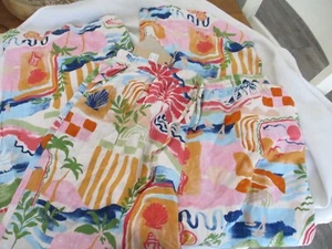 ladies pants new nwt colorful tropical beach linen blend large label of love - Picture 1 of 3