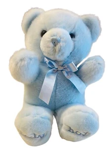 Aurora Baby Blue Baby Boy Teddy Bear Ideal First Teddy Ultra Plush Lovey 9"  - Picture 1 of 5