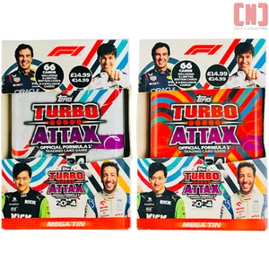 2x Topps Turbo Attax 2024 F1 Trading Cards Mega Tins Set New - Picture 1 of 4