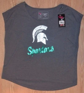 Neu mit Etikett Junior Campus Heritage Michigan State Spartans graues Oberteil U-Boot-Ausschnitt - Bild 1 von 8