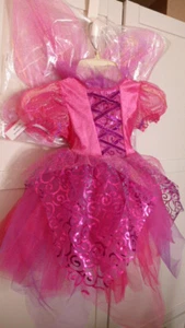 Toddler Girl Costume Halloween Neon Hot Pink Glitter Fairy Princess Wings 2T 3T - Picture 1 of 12