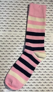 Men’s Cotton Dress Socks - Pink Striped Design- New Without Tags - Picture 1 of 1