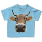 Baby Kinder T-Shirt Lustiges Kuh Motiv 62 - 104 Rind alm muh landwirt bauern 