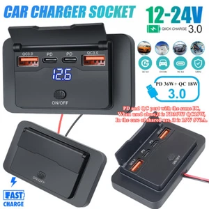 Dual PD3 0 USB C i do QC3 0 ładowarka samochodowa 12V gniazdo kampera z siecią - Zdjęcie 1 z 16