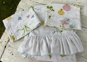 VTG SPRINGMAID Floral FULL/DBL Flat Sheet & 2 Pillowcases ~ Wondercale VGUC - Imagen 1 de 7