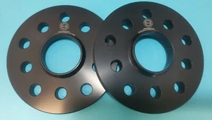 15mm VW AUDI 5x112 OR 5X100 Hubcentric Spacers, 57.1 bore &10 RADIUS Bolts BLACK - Picture 1 of 5