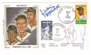 Juan Marichal, Gaylord Perry, Orlando Cepeda Signed First Day Cover HOF - RARE - Picture 1 of 1