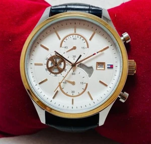 Tommy Hilfiger Men's Quartz White Dial Working Chronograph Date Wrist Watch - Picture 1 of 9