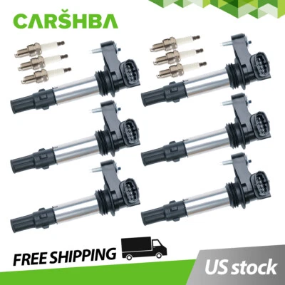 6* Ignition Coils 6 Spark Plugs For Cadillac STS SRX Buick GMC Saturn 3.6L UF375 Foto 1 de 4
