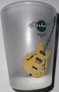 Nashville Shot Glass Clear Barware  Guitar 2 3/8 ” Tall - Picture 1 of 1