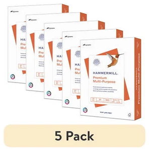 8.5x11, 1 Ream (500 Sheets),(5 pack) Hammermill Premium Multi-Purpose Paper - Picture 1 of 9