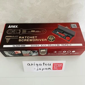 ANEX Rachet52 Compact-Bit Ratchet Driver Multi Set 28 Bits No.525-28B Japan - Picture 1 of 11