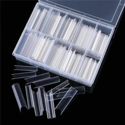 200X Square False Nail Tips C Curved Straight Nails Manicure Decoration Tools XL - Image 1 of 4