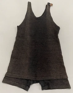 VINTAGE 1920'S~1930'S MEN'S BROWN KNIT WOOL BATHING SUIT - Picture 1 of 9