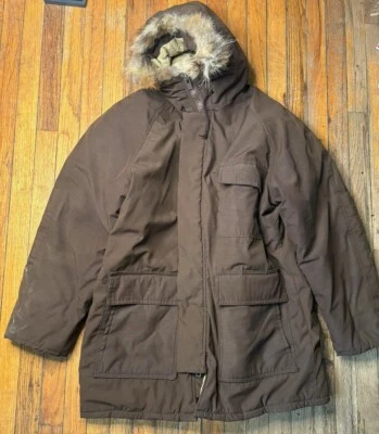 Vtg Schott N.Y.C. Down Snorkel Parka Jacket With  Fur Trim Men’s Large - Image 1 of 4