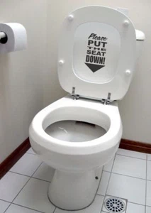 PLEASE PUT THE SEAT DOWN Toilet Sticker/Decal - Fun, Waterproof! - 20 x 14cms - Picture 1 of 2