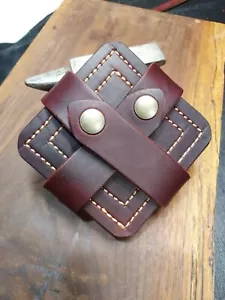 CUSTOM HANDMADE: LEATHER DRINK COASTERS: MADE IN USA - Picture 1 of 12
