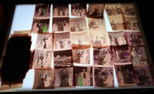 #24 Lot 99 Vtg COLOR Snapshot Photo NEGATIVES Family WEDDING Party Ceremony - Picture 1 of 16