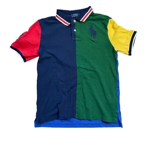 Polo Ralph Lauren Colorblock Polo Shirt Boys Size L (14-16) Big Embroidered Logo - Picture 1 of 11