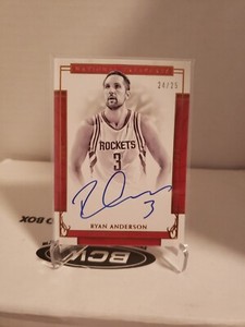 2016-17 Panini National Treasures Signatures Bronze 24/25 Ryan Anderson ROCKETS