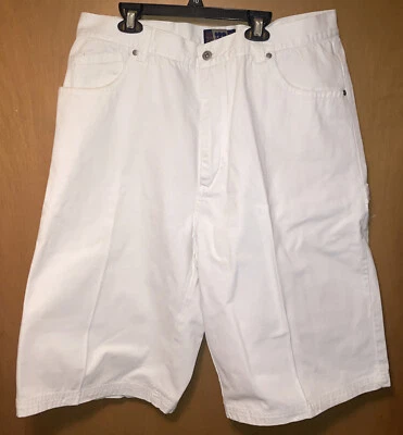 Dtek Jeans Mens Jean Shorts Size W 38 Insane 14 White Straight Leg Baggy - Image 1 of 4