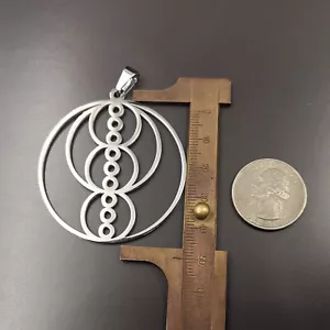 Halskette poliert Goldener Schnitt Geometrie Fibonacci harmonisch Edelstahl Anhänger - Bild 1 von 11