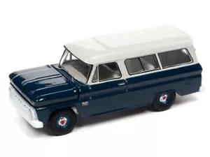 CHEVROLET Suburban - 1966 - blu scuro / bianco - Auto World 1:64 - Foto 1 di 6