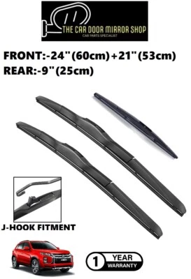 For Mitsubishi ASX 2010-2021 Windscreen Wiper Blades Set Front 24"21" Rear 9" - Image 1 of 4