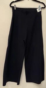 VERONICA BEARD Navy Cropped Wide-Leg Pants Size M - Picture 1 of 7