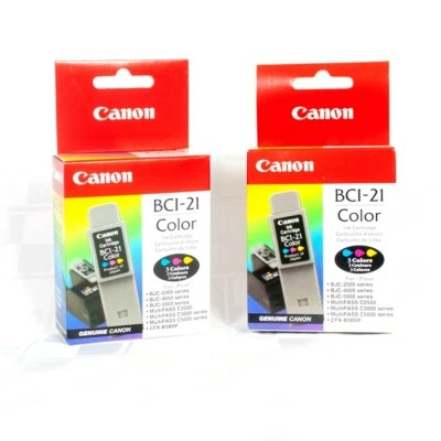 Lote de 2 cartuchos de tinta color Canon BCI-21 Foto 1 de 4