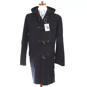 GLOVERALL Mantel Duffle Coat Vintage Gr 52 Wolle Wool Made in England Marineblau - Bild 1 von 12