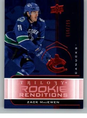 2019-20 Upper Deck Trilogy  Renditions Red #RR23 Zack MacEwen 799 (ref 131213) - Image 1 of 2