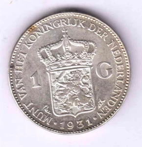 NETHERLANDS 1 Gulden 1931 Silver, very nice grade (ned101) - Picture 1 of 2
