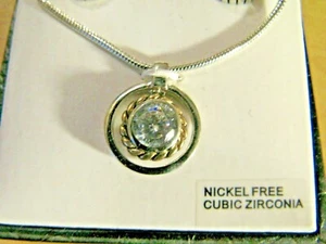 Necklace And Earrings Nickel Free Cubic Zirconia in Original Box - Picture 1 of 5