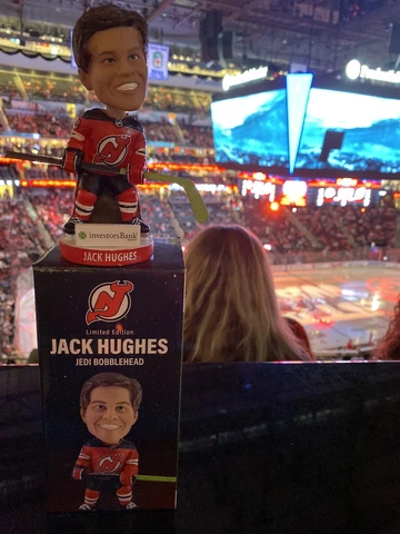 NJ DEVILS STAR WARS BOBBLEHEAD SGA JEDI JACK HUGHES 2019 NHL HOCKEY#1 Draft Pick Cover
