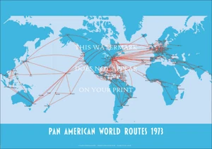 Mapa de la Red de Rutas Mundial Panamericana 1973 Estampado Artístico A2 - Póster 59 x 42 cm - Imagen 1 de 3