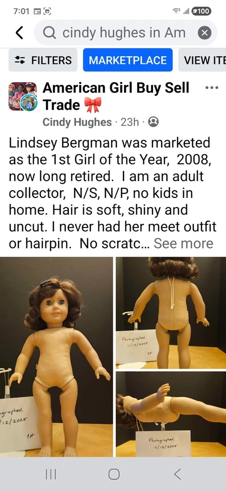 American Girl Lindsey Bergman Doll - Image 1 of 1