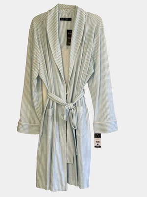 Lauren Ralph Lauren Mujeres Mezcla de Algodón Bata Entrelazada Suave Cálida Tejido Rayas XL Foto 1 de 4