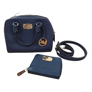 Michael Kors Navy Saffiano Leather Small Convertible Handbag and Wallet - Picture 1 of 12