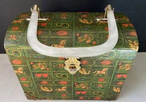 Vintage 70er Jahre Holzkiste Deko Geldbörse - Decoupage Design - Bild 1 von 12