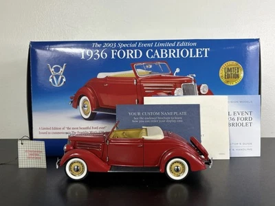 FRANKLIN MINT 1936 FORD DELUXE CABRIOLET RED LIMITED-EDITION SCALE 1:24 LOOSE - Image 1 of 4