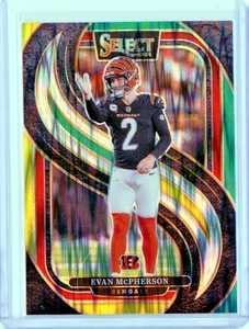 2024 Panini Select Evan McPherson Premier Level verde y amarillo Shock Prizm # 156 - Imagen 1 de 2