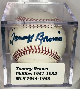 TOMMY DROWN PHILADELPHIA PHILLIES 1951-1952 MLB 1944-1953 BASEBALL SIGNIERT. - Bild 1 von 8