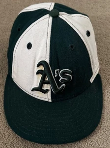 Sombrero de lana de bajo perfil vintage New Era OAKLAND A Pinwheel 7 1/4" hecho en EE. UU. - Imagen 1 de 7