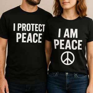 Inspirational Faith Couples i protect peace i am peace T-Shirt Shirt/Hoodie - Bild 1 von 1