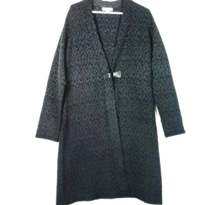 Cárdigan para mujer Calvin Klein L lana merino estampado animal plumero frente abierto Foto 1 de 4