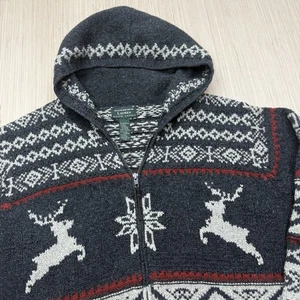 Gr. 2XL Ralph Lauren Lammwolle Seide Handstrick Pullover Fair Isle Nordic Rentier - Bild 1 von 9