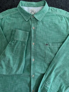 DieSel-Co. Camicia Uomo con Bottoni Taglia XL Chambray Mare Schiuma Verde Manica Lunga - Foto 1 di 14