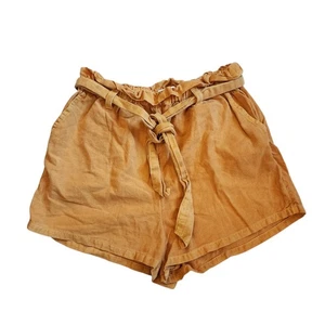 O'Neill Damen Paperbag Leinenmischung Shorts Größe S orange Bindegürtel Überziehtasche - Bild 1 von 9