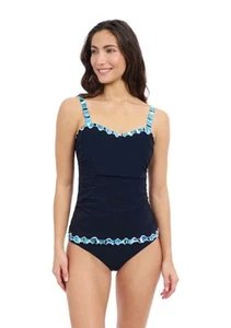 Costume da bagno Profile Gottex nuovo con etichette Bachata nero fascia con volant Tankini ferretto 34D - Foto 1 di 14
